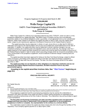 Wells Fargo Subordination Checklist  Form