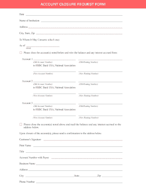 Hsbc Account Closure Form