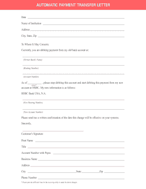 Payment Transfer Form