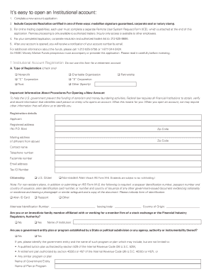 06 18 12 HSBC Money Market Funds Application Institutional Indd  Form