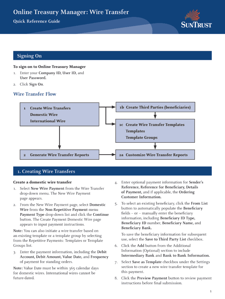 Truist Bank Incoming Wire Instructions  Form