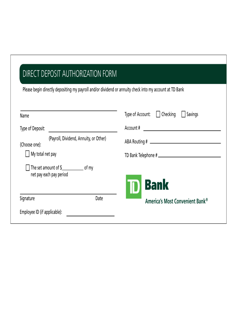 Direct Deposit Authorization Form in Spanish