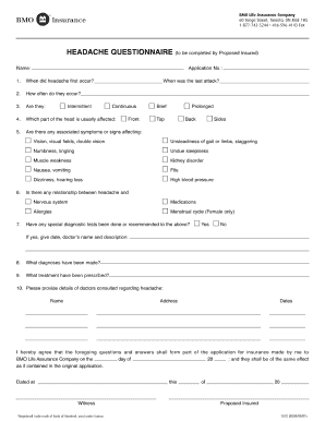 Ssa Headache Questionnaire  Form