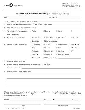 Motorcycle Survey Questionnaire  Form