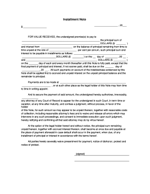 Real Estate Promissory Note  Form