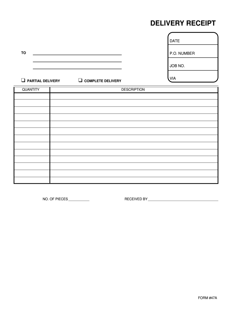 Delivery Receipt Template Form Fill Out And Sign Printable PDF 