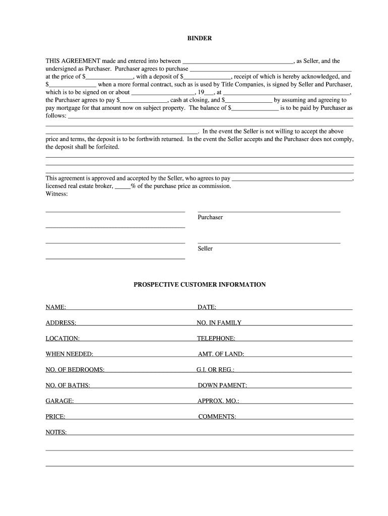 Online Binder Forms