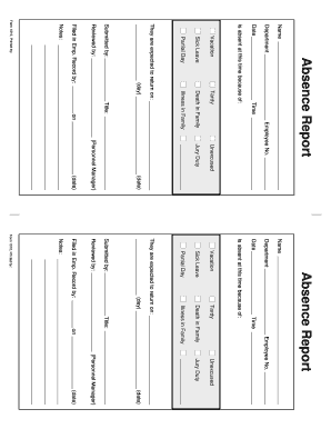 Absent Report Format