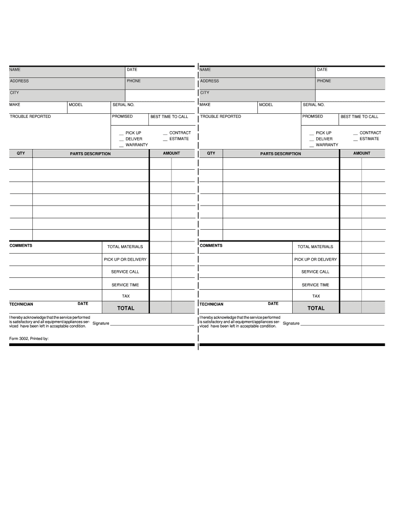 Appliance Repair Template  Form