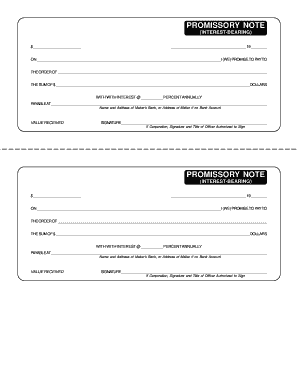 Promissory Note Format India DOC