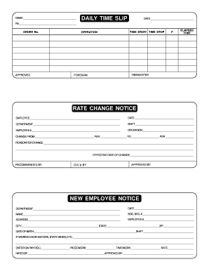 Time Slip Form