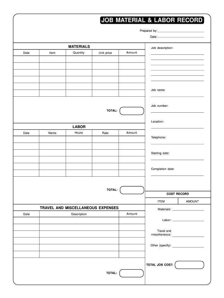 Get and Sign Labor and Materials Template  Form
