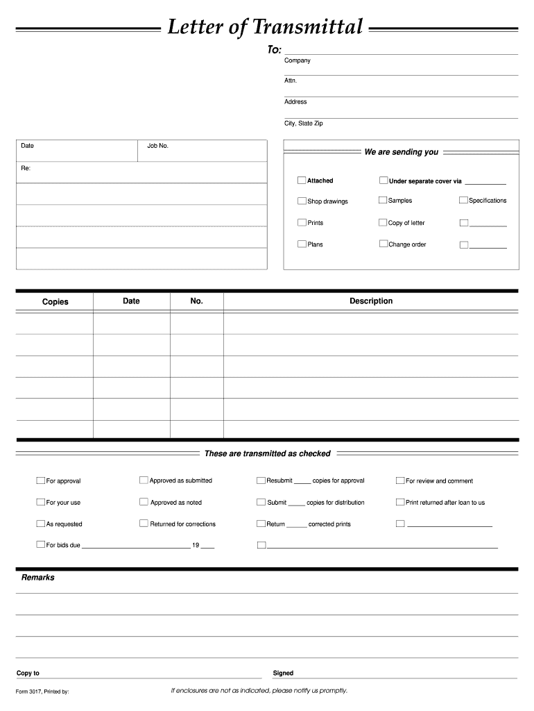 Transmittal Form