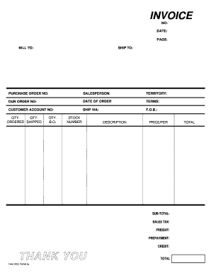 Fillable Invoice Form