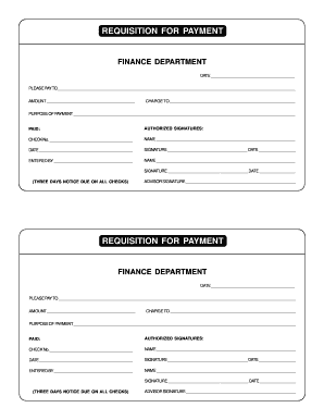 Payment Requisition Form
