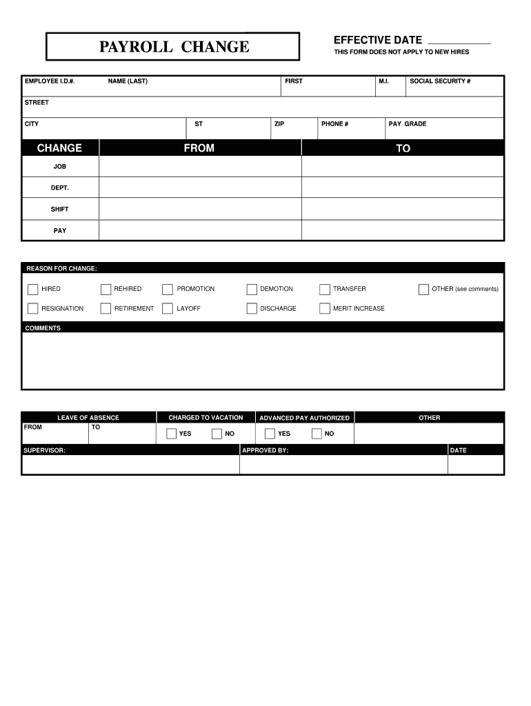 Payroll Change Form