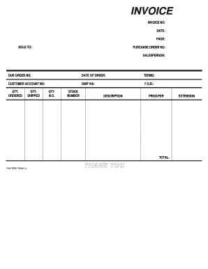 Fillable Invoice  Form