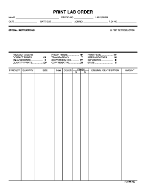 PRINT LAB ORDER Forms Online