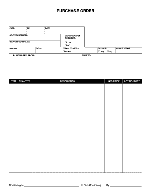 PURCHASE ORDER Forms Online