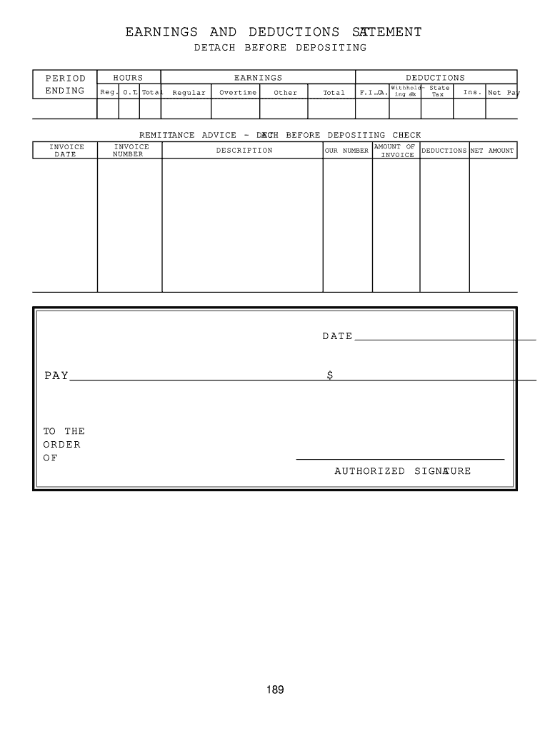 Statement of Earnings Template  Form
