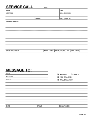Forms for Call Message