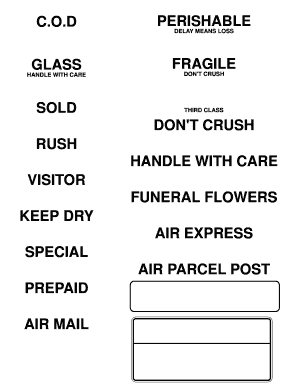 Fillable PDF Mailing Label Form