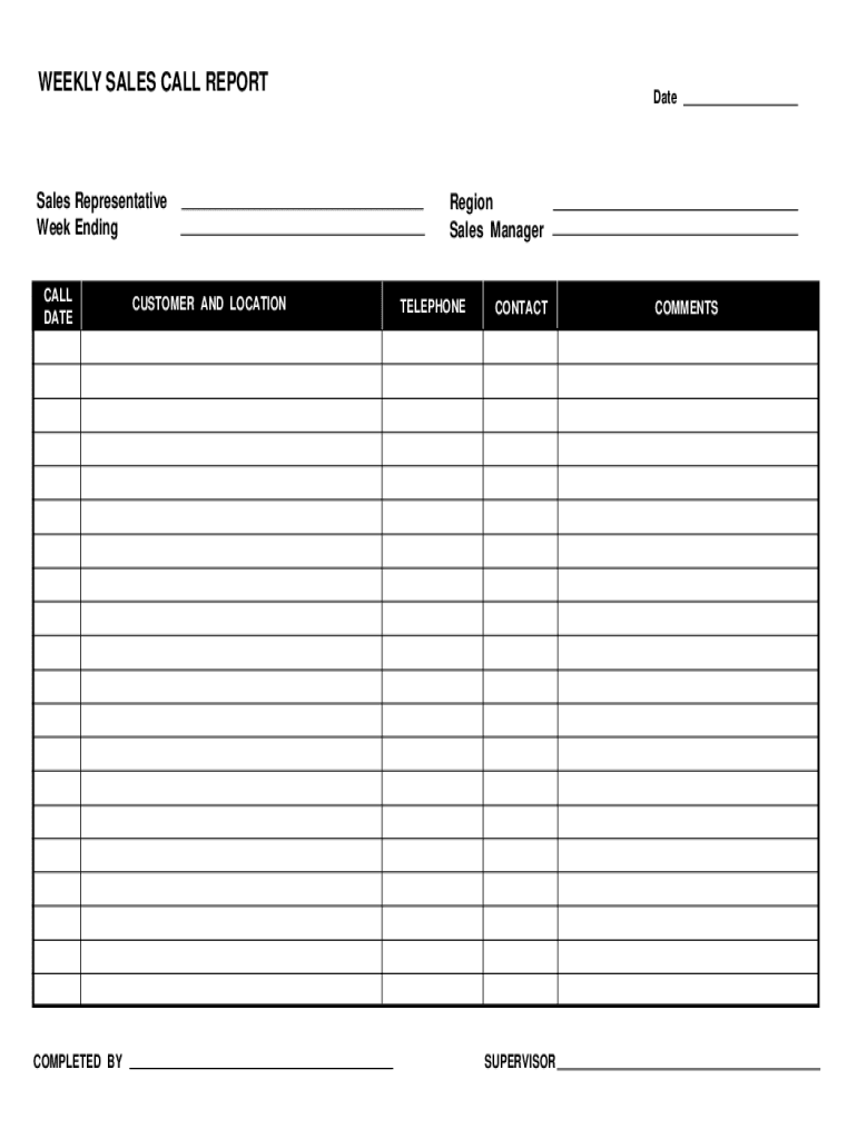 Sales Call Report  Form