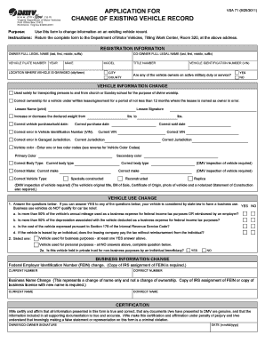 Driving Record Va  Form