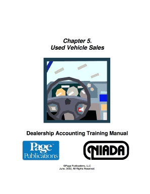 Dealership Accounting Training Manual  Form