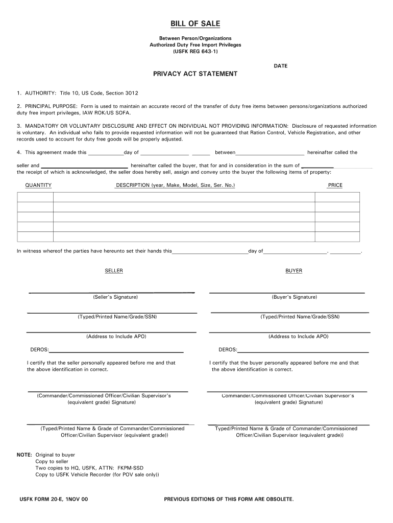 Get and Sign Usfk Form 20 E 2000-2022