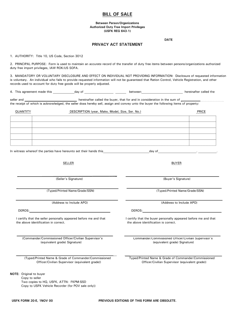  Usfk Form 20 E 2000-2024