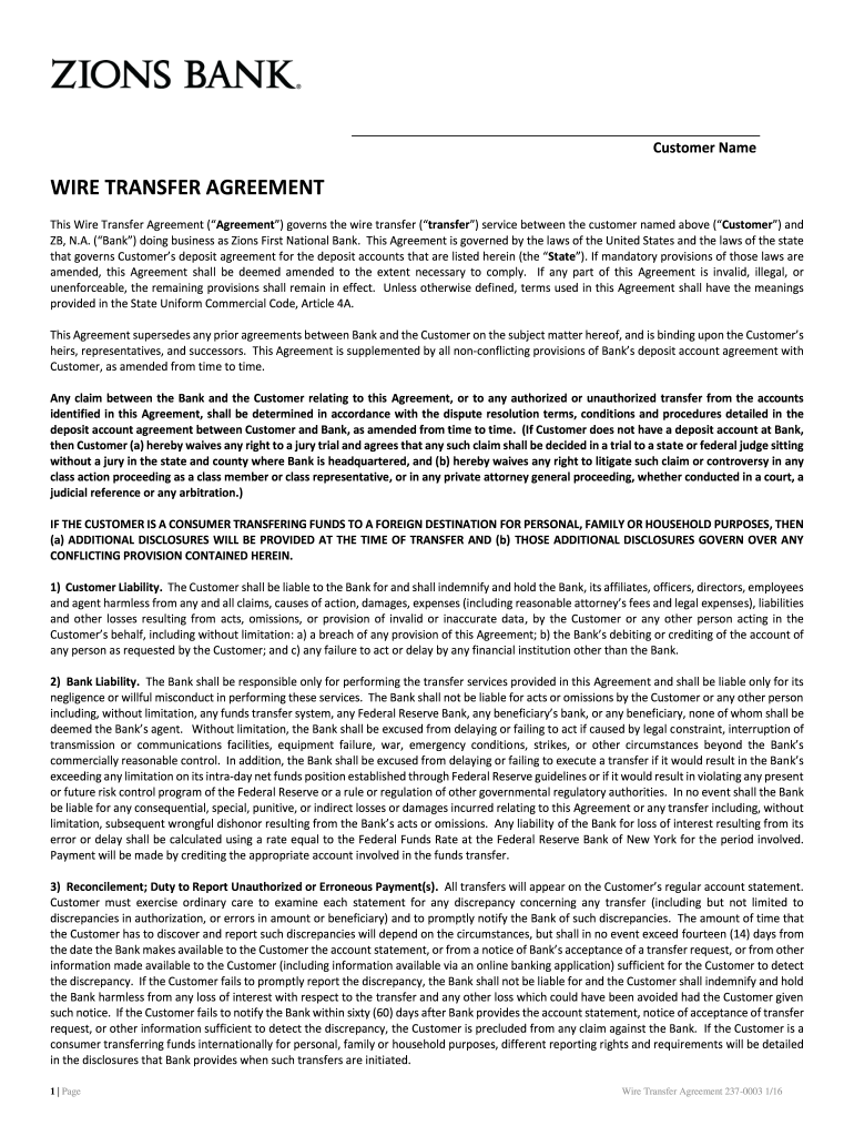  Reverse Wire Transfer Agreements 2011-2024