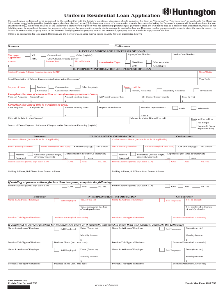  Loan Application Form 2005-2023