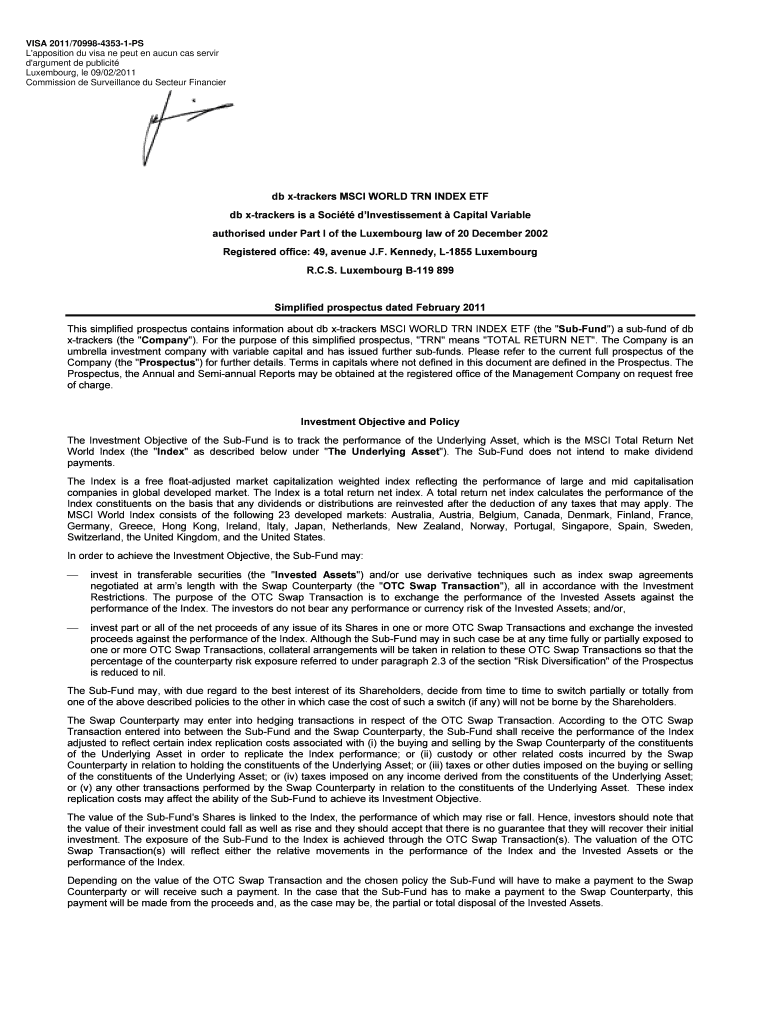 GEDI2017003v3 Db X Trackers MSCI WORLD TRN INDEX ETF Db X  Form