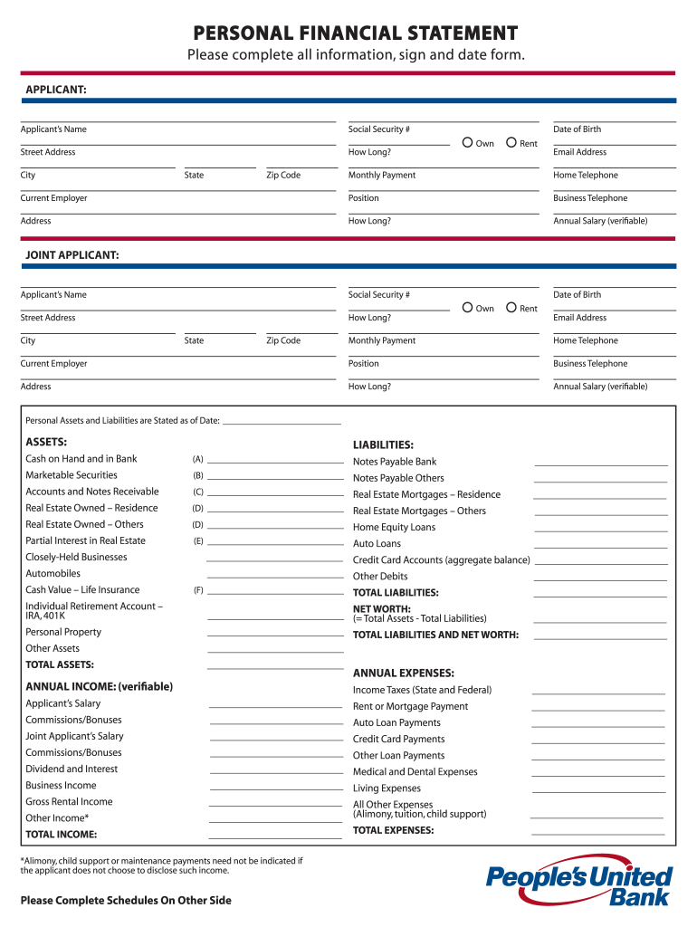 Get and Sign Personal Financial Statement United Bank 2011-2022 Form