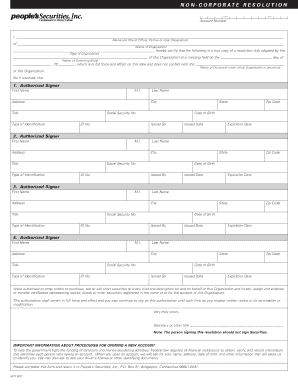 Corporate Resolution Form Ohio