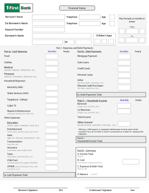 Loss Mitigation First Bank  Form