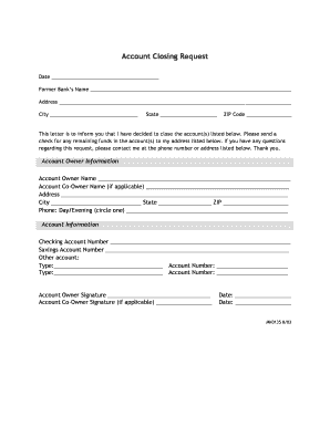 Account Closing Request Commerce Bank  Form