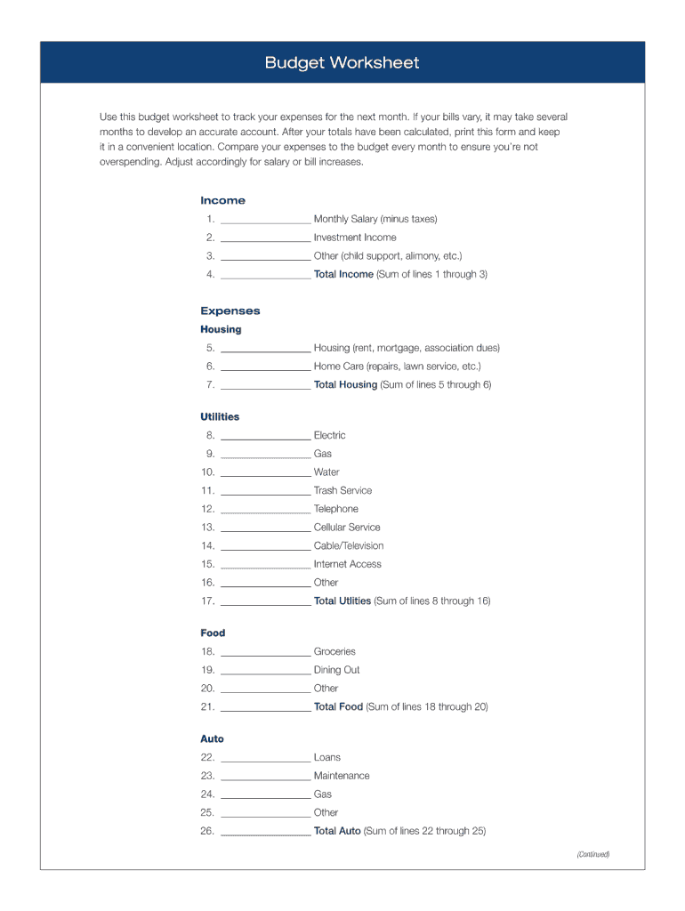 PDF Filler Filliable Budget  Form