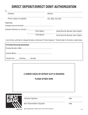 Firstbank Direct Deposit Form