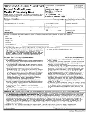 Master Promissory Note  Form