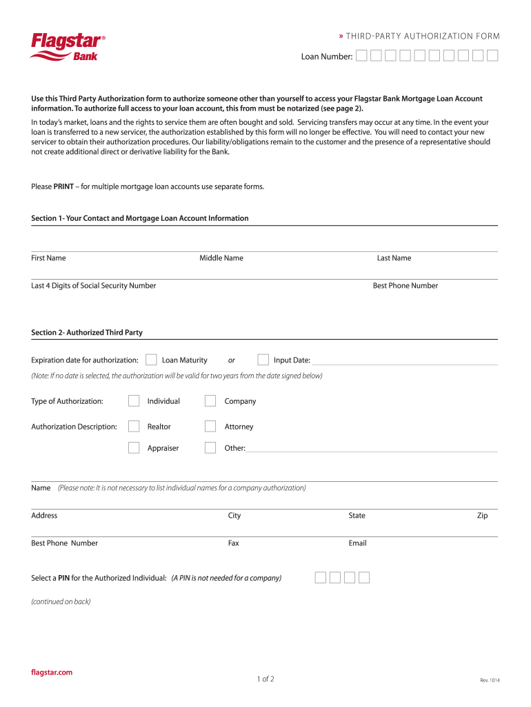 Flagstar Third Party Authorization  Form