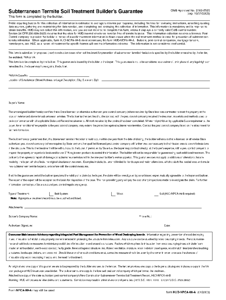  Termite Inspection Form 2003-2024