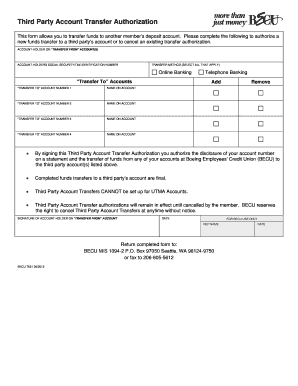 Becu Third Party Transfer Authorization  Form