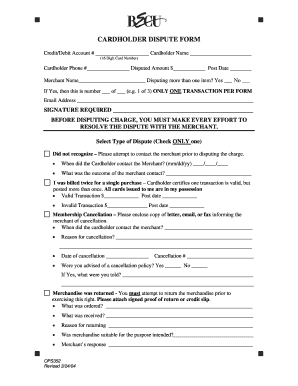 Becu Dispute Charge  Form