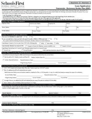 Loan Application SchoolsFirst Federal Credit Union Retirement Retirement Schoolsfirstfcu  Form