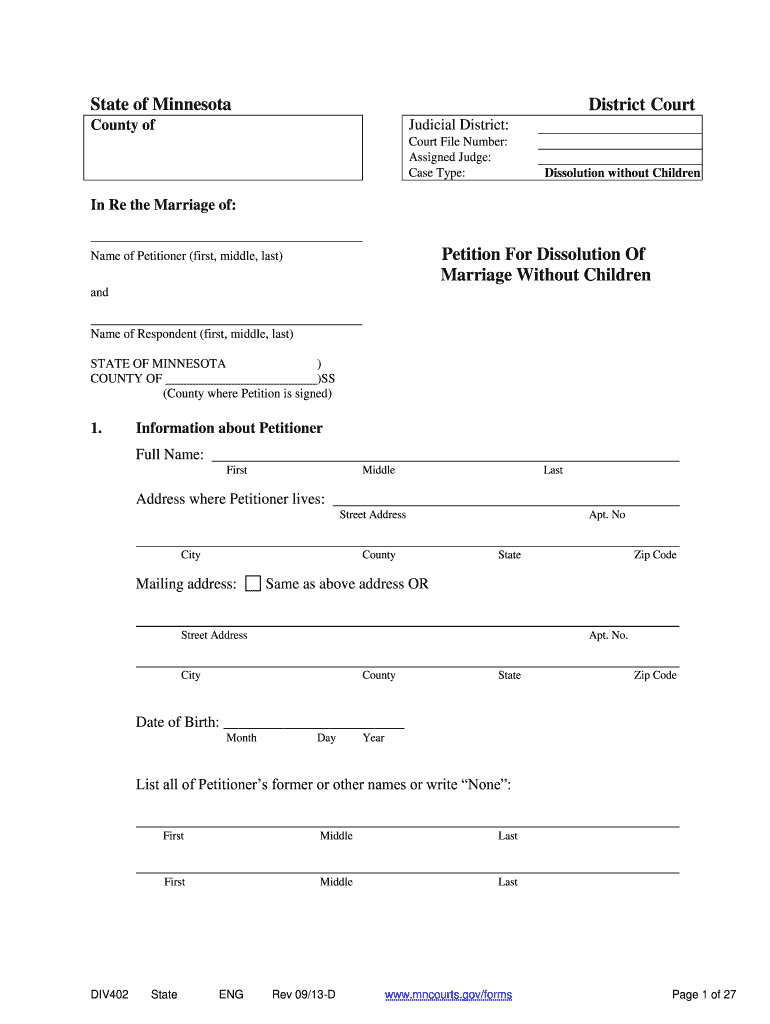 Mn Div402 Fillable PDF  Form