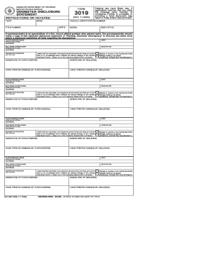 Federal Odometer Statement Form