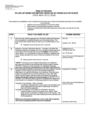 In Lieu of Bond Colorado  Form