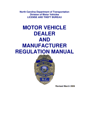 Nc Dealer Manual  Form